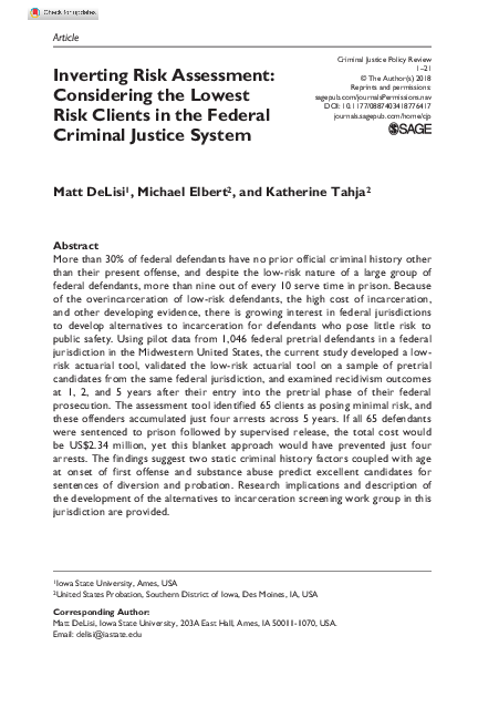 (PDF) Inverting Risk Assessment: Considering the Lowest Risk Clients in ...