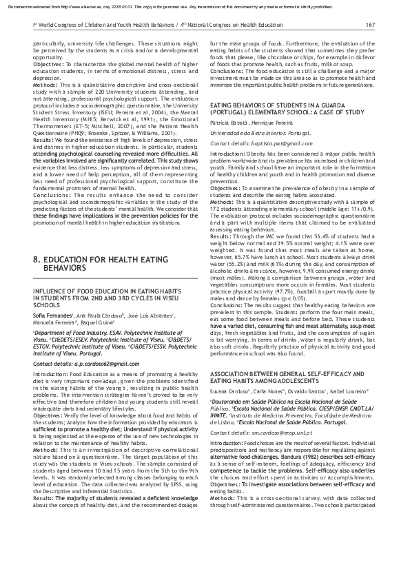 (PDF) Influence of food education in eating habits in students from 2nd ...