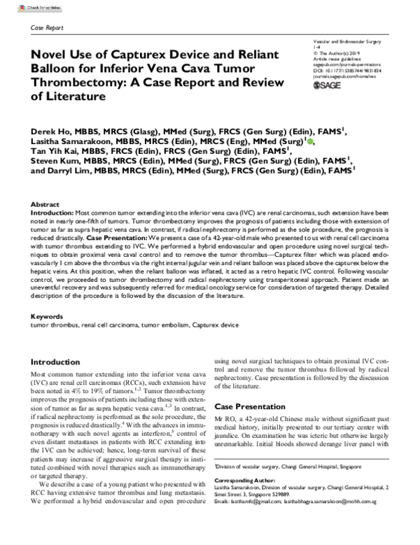 (PDF) Novel Use of Capturex Device and Reliant Balloon for Inferior ...