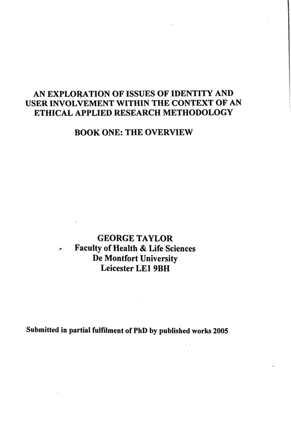 (PDF) An exploration of issues of identity and user involvement within ...