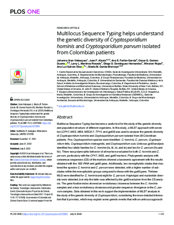(PDF) Multilocus Sequence Typing helps understand the genetic diversity ...