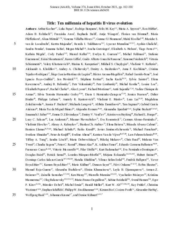 (PDF) Ten millennia of hepatitis B virus evolution