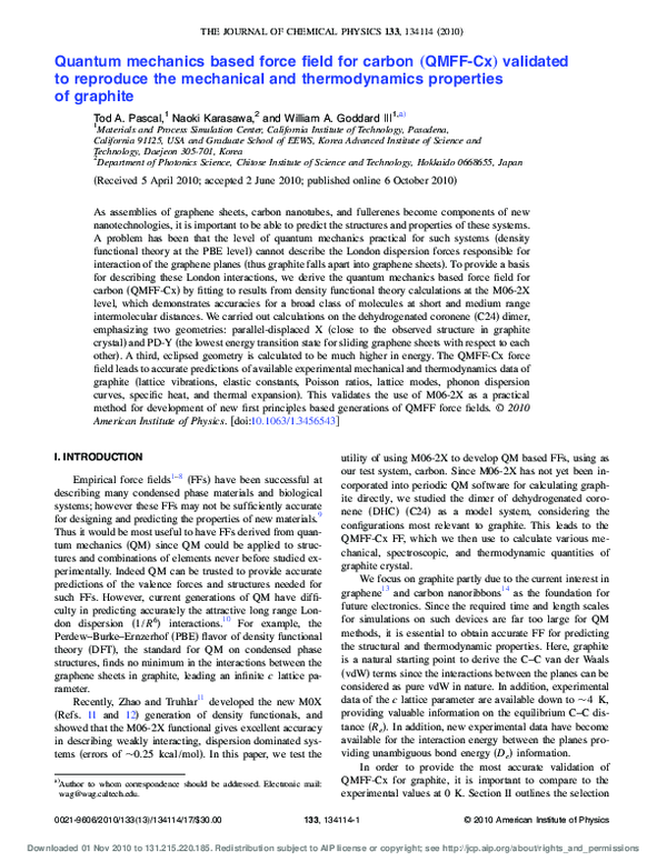 (PDF) Quantum mechanics based force field for carbon (QMFF-Cx ...