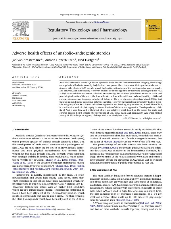 (PDF) Adverse health effects of anabolic–androgenic steroids