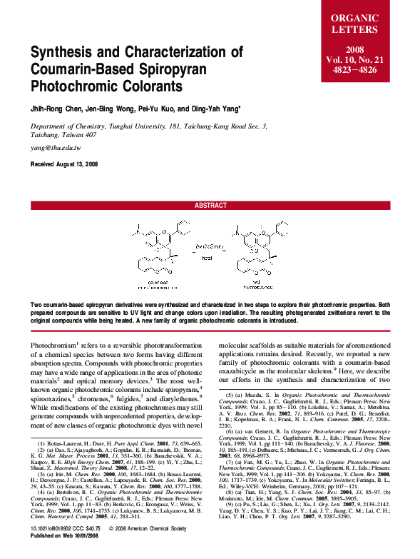 (PDF) Synthesis and characterization of coumarin based 1, 3, 4 ...