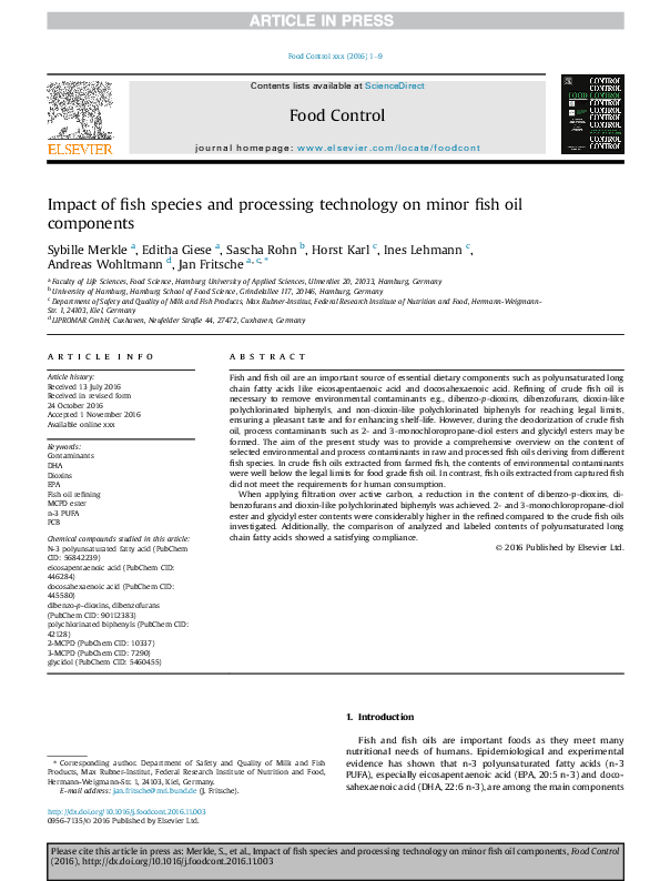 (PDF) Impact of fish species and processing technology on minor fish ...