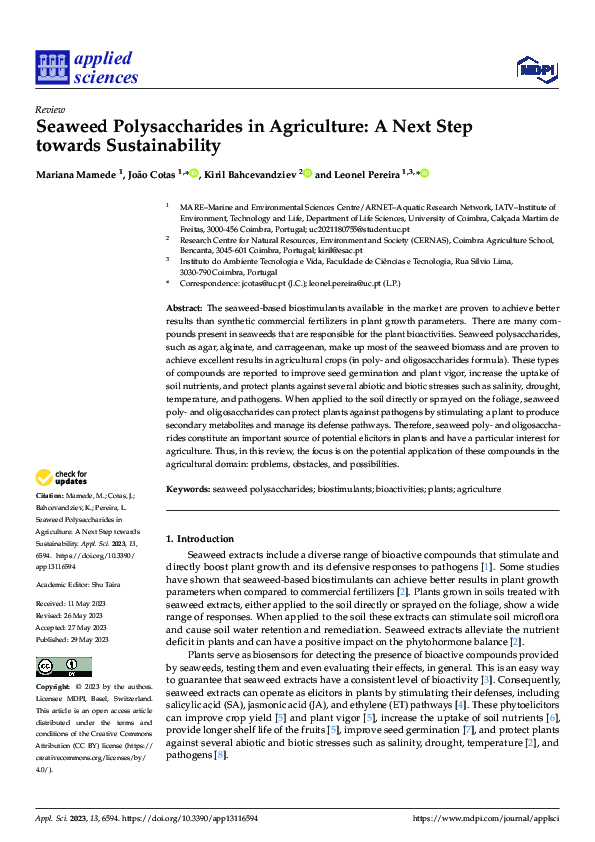 (PDF) Seaweed Polysaccharides in Agriculture: A Next Step towards ...