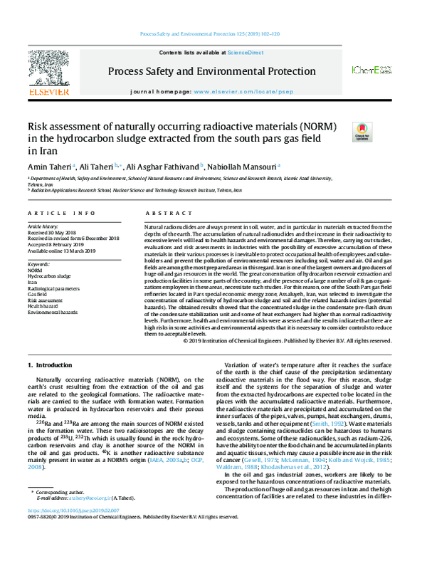 (PDF) Risk assessment of naturally occurring radioactivity in soil ...