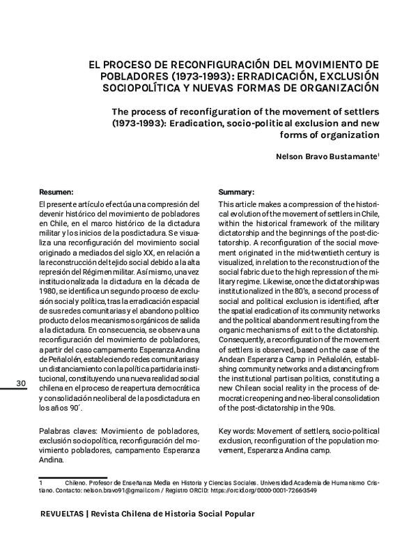 Pobladores en dictadura,