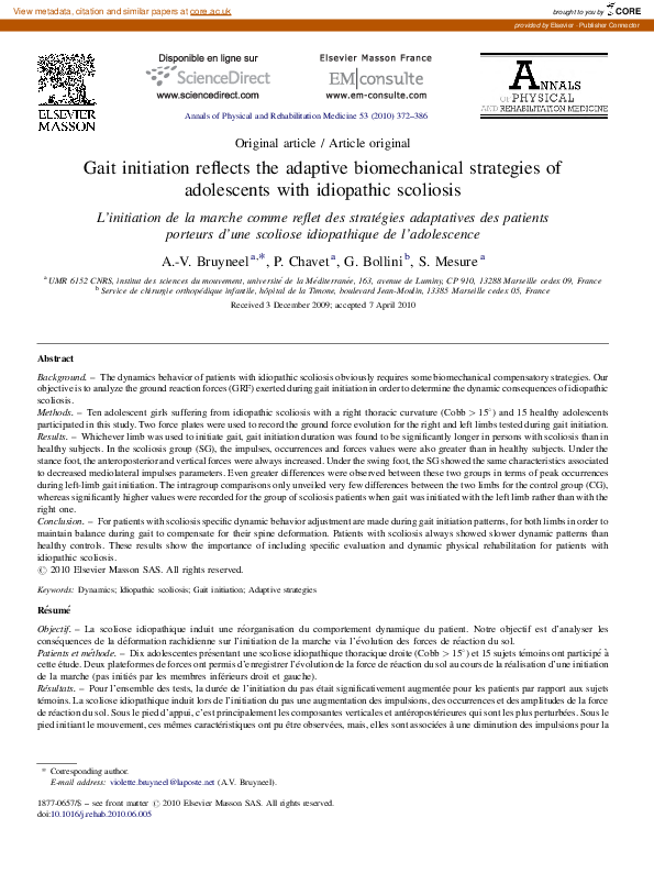 (PDF) Gait initiation reflects the adaptive biomechanical strategies of ...