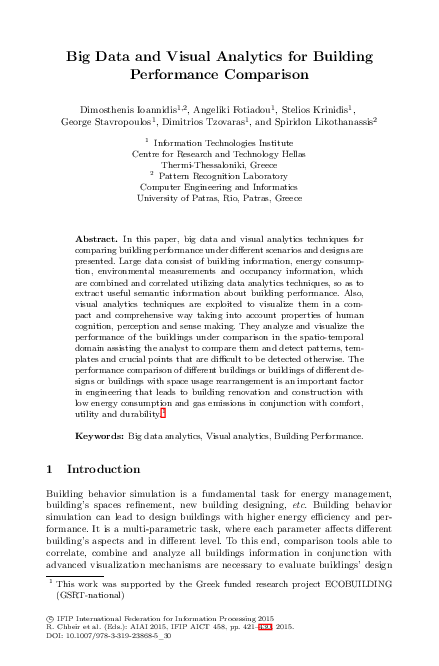 (PDF) Big Data and Visual Analytics for Building Performance Comparison