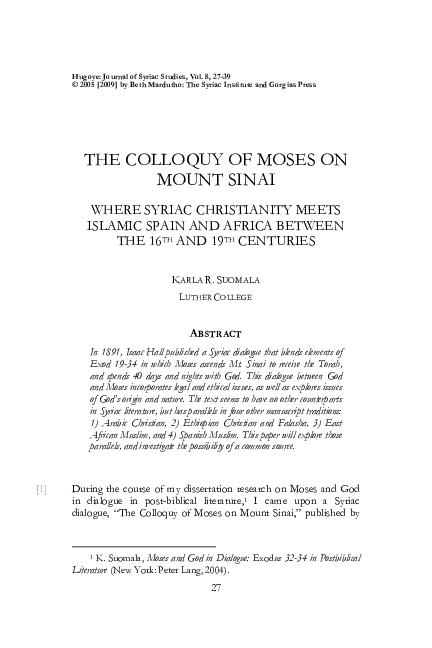 (PDF) The Colloquy of Moses on Mount Sinai