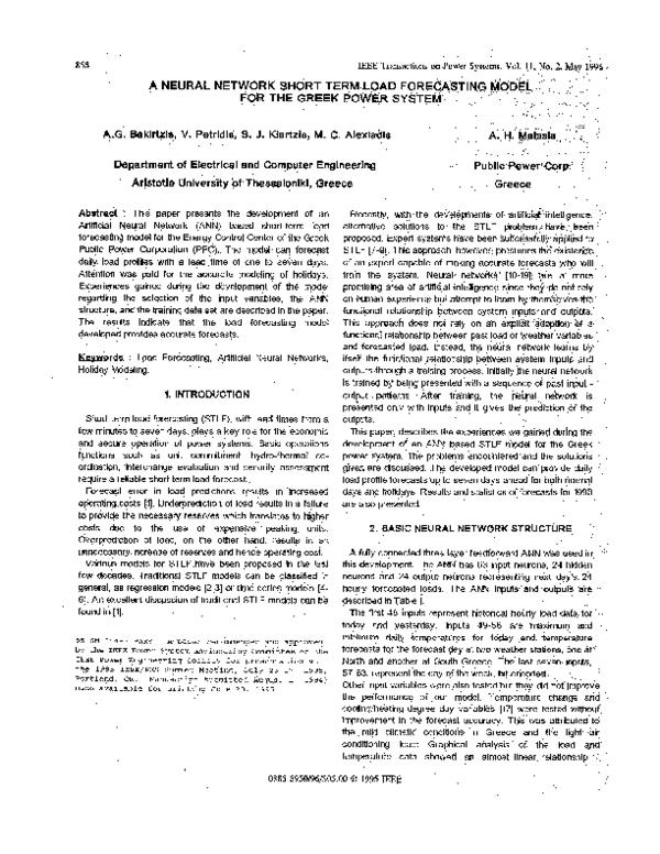 Ieee papers on short term load forecasting short term load forecasting wiki
