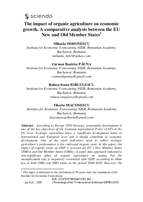(PDF) The impact of organic agriculture on economic growth. A ...