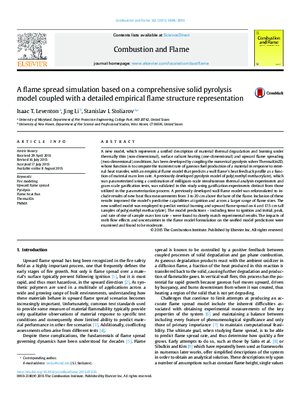 (PDF) A flame spread simulation based on a comprehensive solid ...