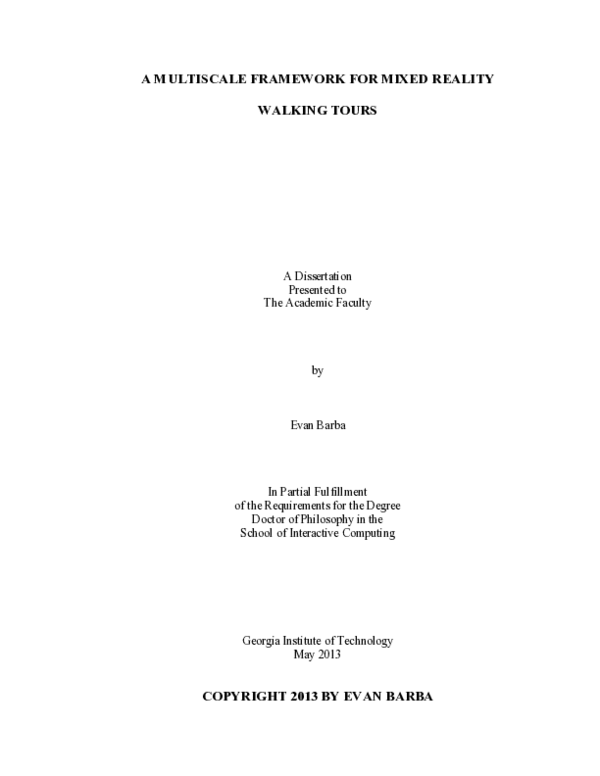 (PDF) A multiscale framework for mixed reality walking tours