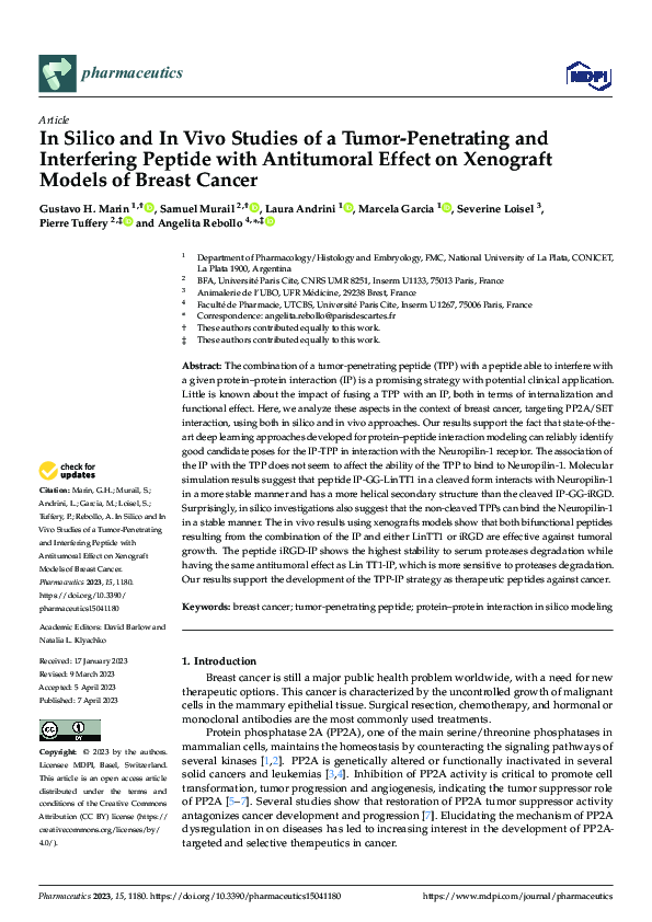 (PDF) In Silico and In Vivo Studies of a Tumor-Penetrating and ...