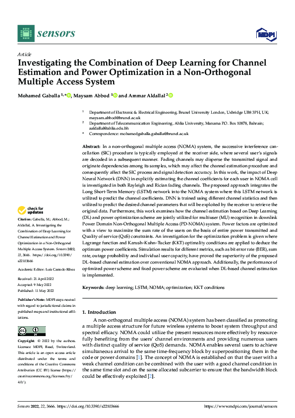 (PDF) Investigating the Combination of Deep Learning for Channel ...