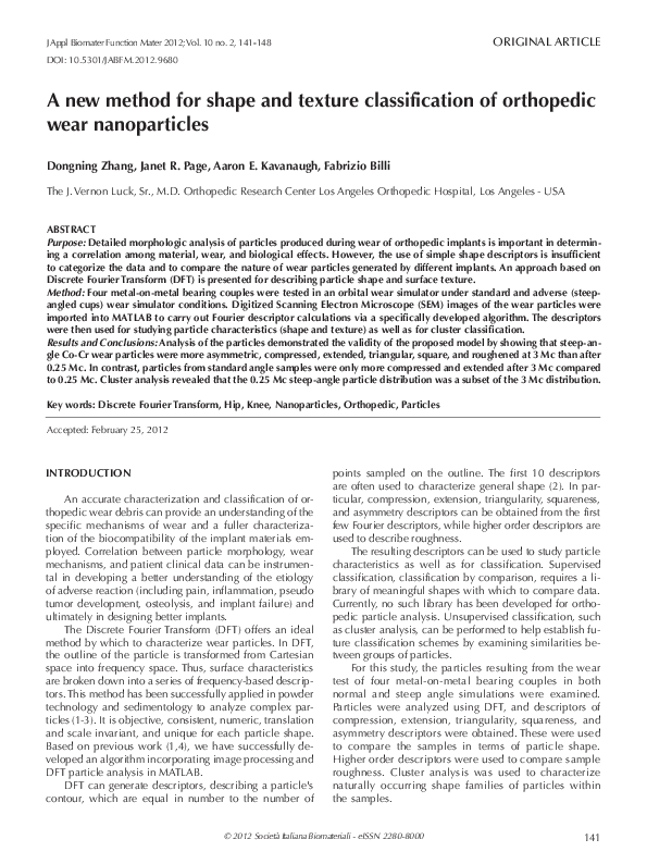 (PDF) A new method for shape and texture classification of orthopedic ...