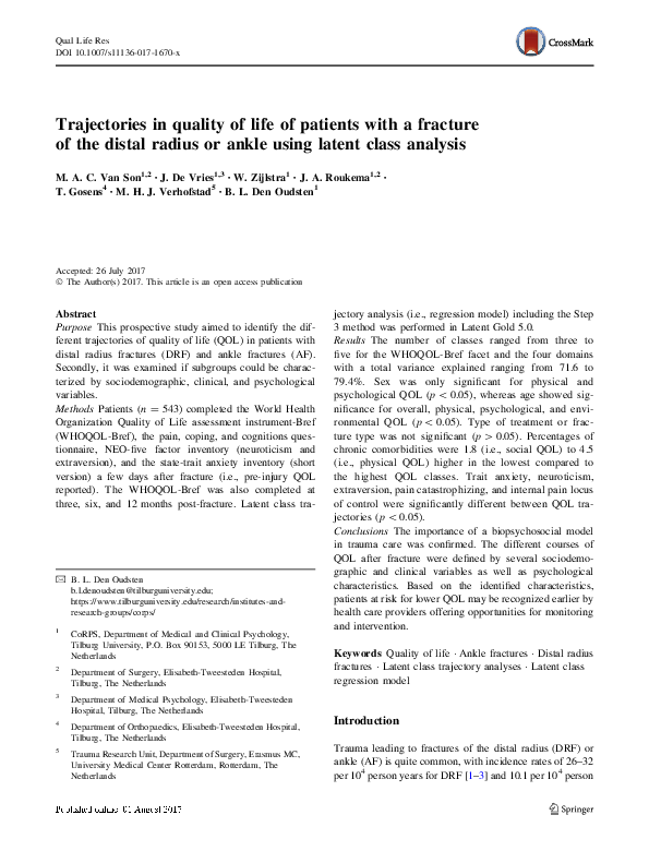 (PDF) Trajectories in quality of life of patients with a fracture of ...