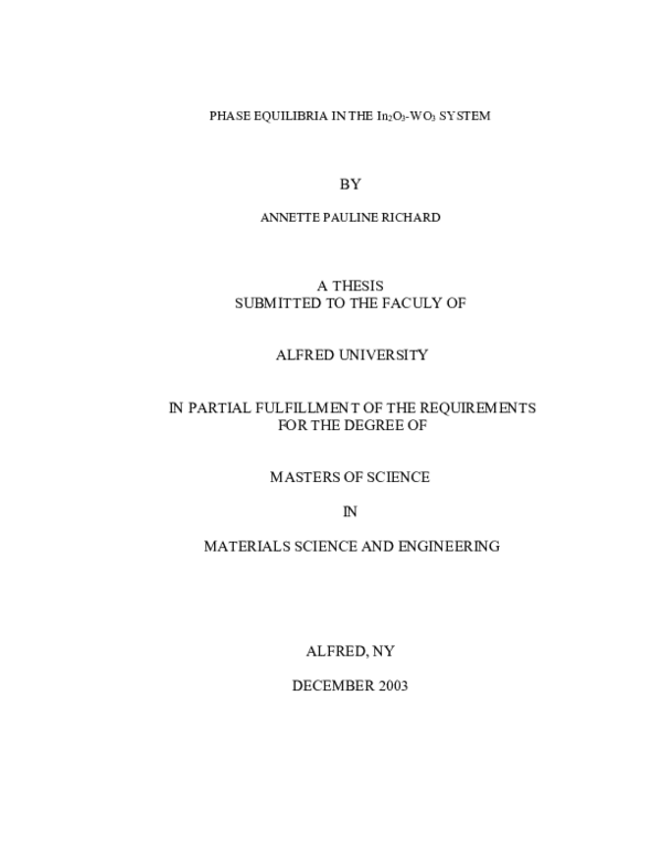 (PDF) Phase Equilibria in the In2O3-WO3 System