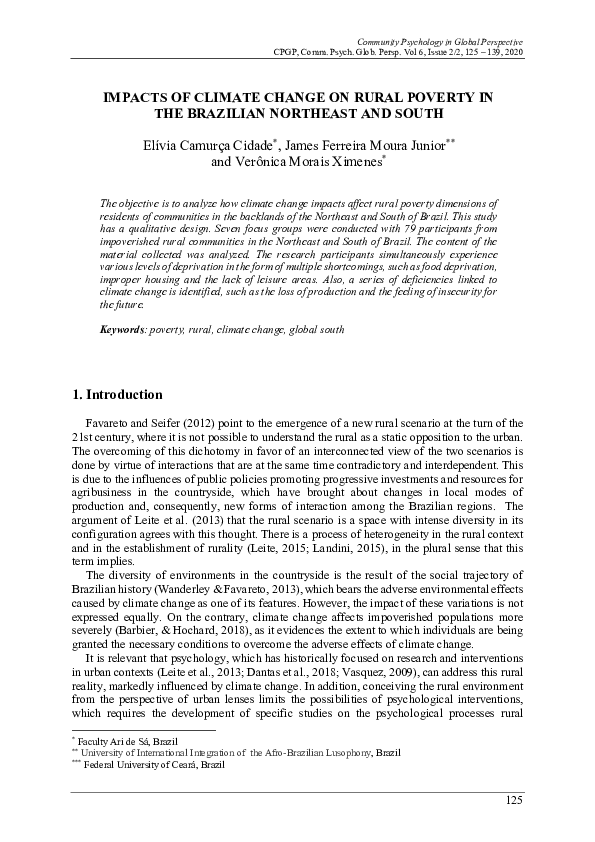(PDF) Impacts of climate change on rural poverty in the Brazilian ...