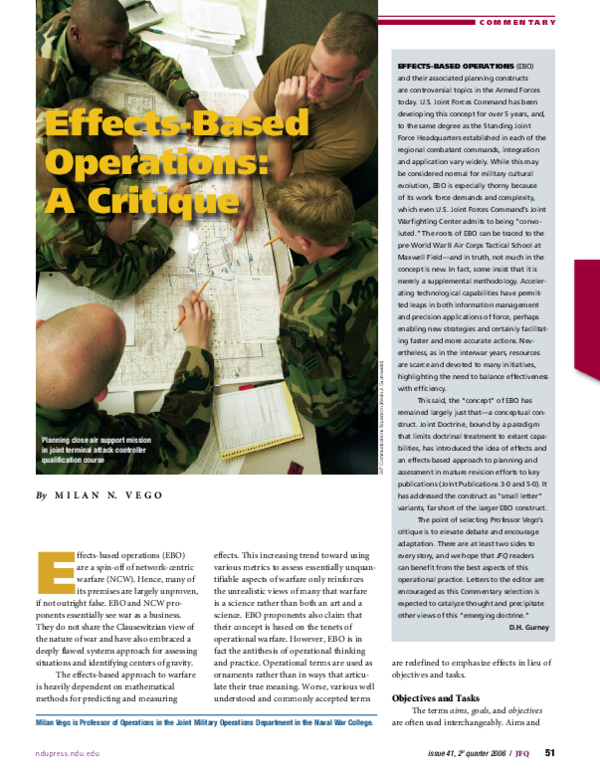 (PDF) Effects-based operations: a critique