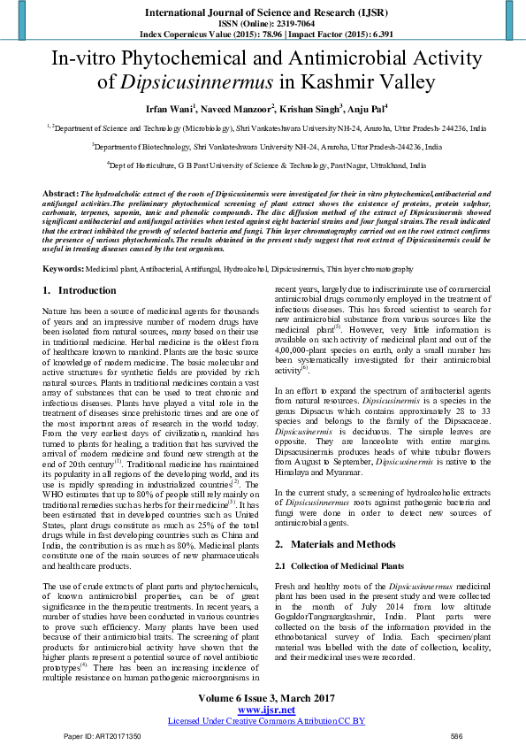 (PDF) In vitro Phytochemical and antimicrobial Activity of Walnut ...