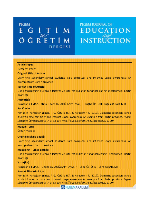 (PDF) Examining secondary school students' safe computer and internet ...
