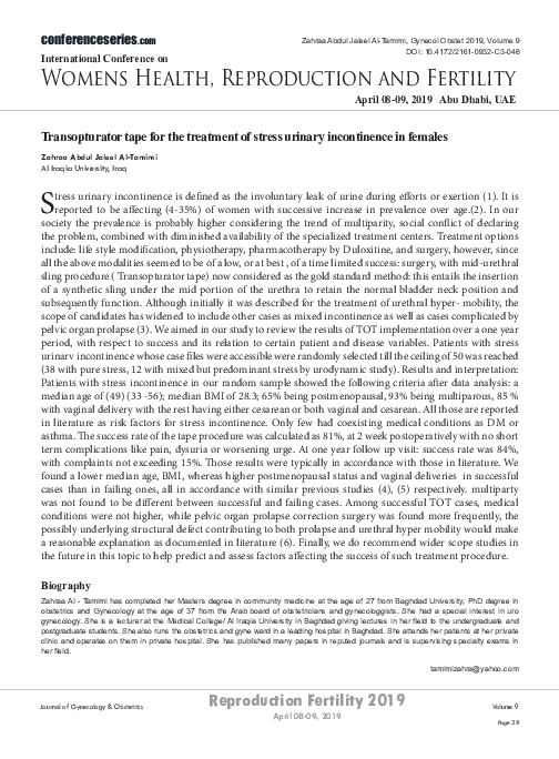 (PDF) Treatment of stress urinary incontinence with a generic ...