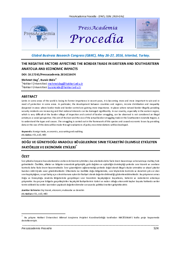 (PDF) The negative factors affecting the border trade in Eastern and ...