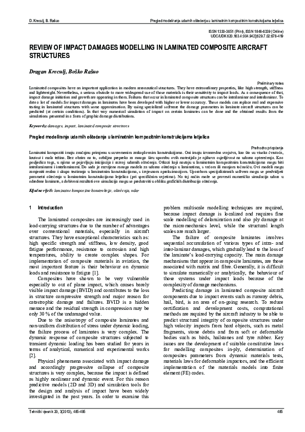 (PDF) Review of impact damages modelling in laminated composite ...