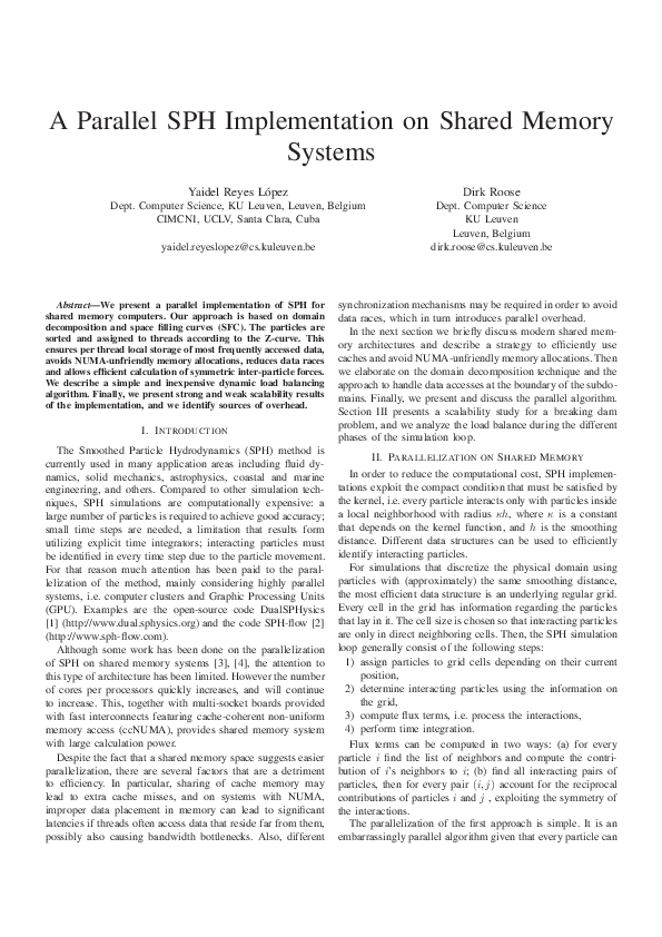 (PDF) A parallel SPH implementation on shared memory systems