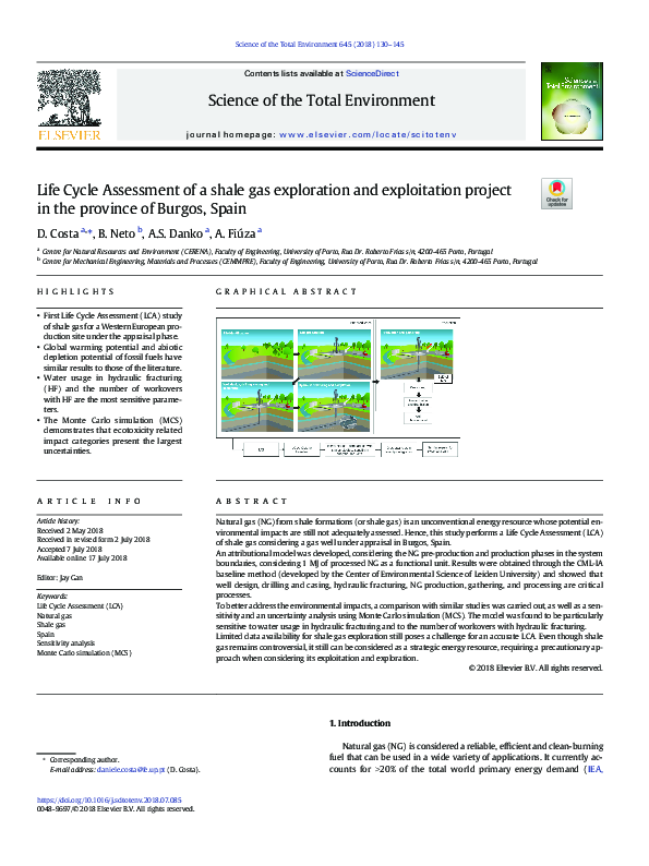 (PDF) Life Cycle Assessment of a shale gas exploration and exploitation ...