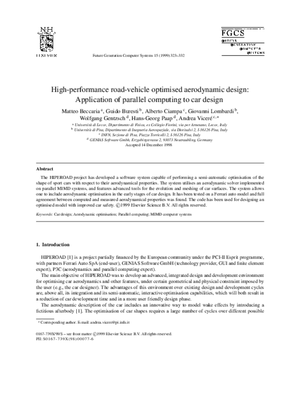 (PDF) High-performance road-vehicle optimised aerodynamic design ...
