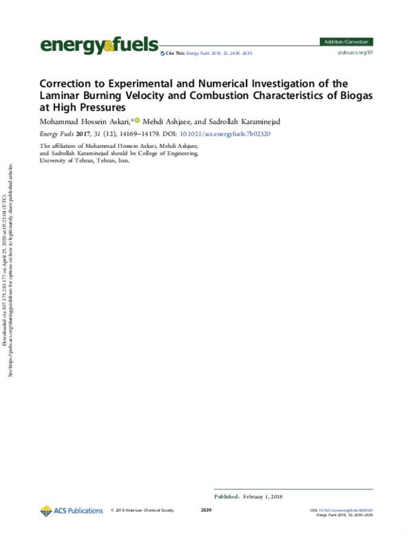 (PDF) Correction to Experimental and Numerical Investigation of the ...