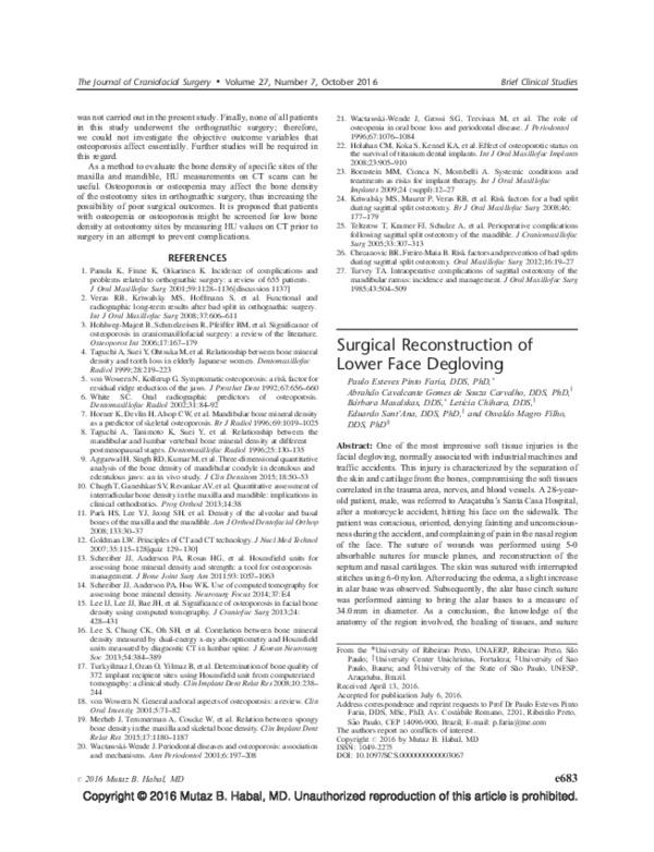 (PDF) Surgical Reconstruction of Lower Face Degloving | Leticia Chihara ...