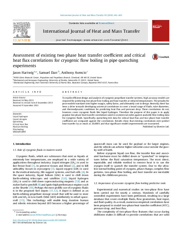 (PDF) Assessment of existing two phase heat transfer coefficient and ...