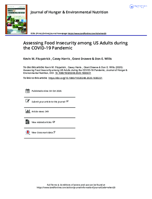 (PDF) Assessing Food Insecurity among US Adults during the COVID-19 ...