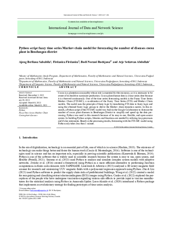 (PDF) Python script fuzzy time series Markov chain model for ...