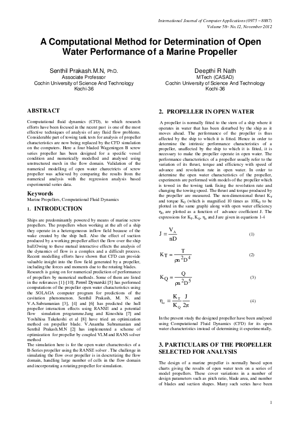 (PDF) A Computational Method for Determination of Open Water ...