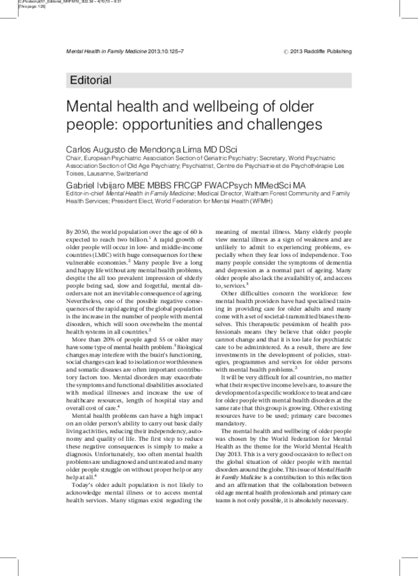 (PDF) Mental health and wellbeing of older people: opportunities and ...