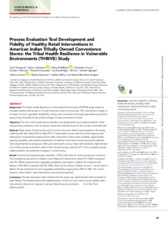 (PDF) Process Evaluation Tool Development and Fidelity of Healthy ...