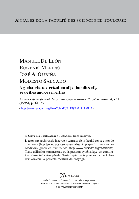(PDF) A global characterization of jet bundles of $p^1$-velocities and ...