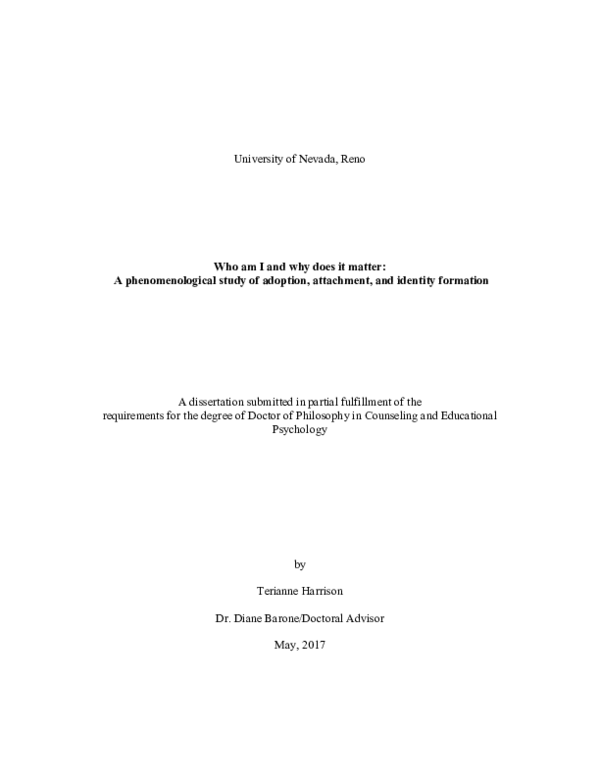 (PDF) Who am I and why does it matter?: A phenomenological study of ...