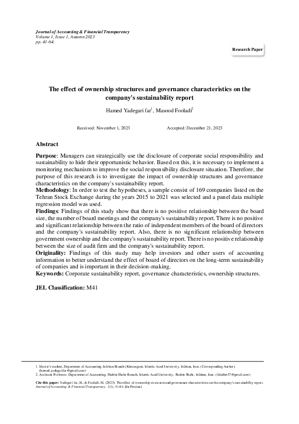 (PDF) The effect of ownership structures and governance characteristics ...