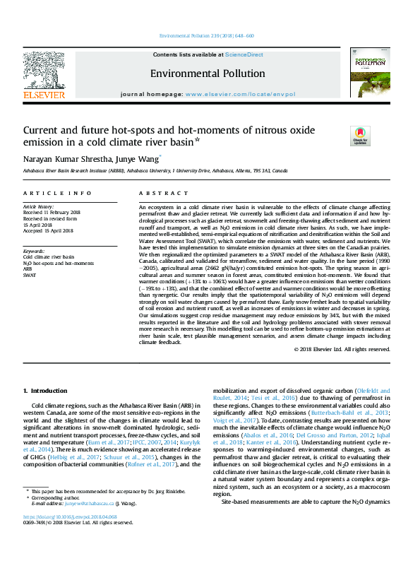 (PDF) Current and future hot-spots and hot-moments of nitrous oxide ...