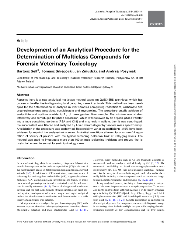 (PDF) Development of an Analytical Procedure for the Determination of ...