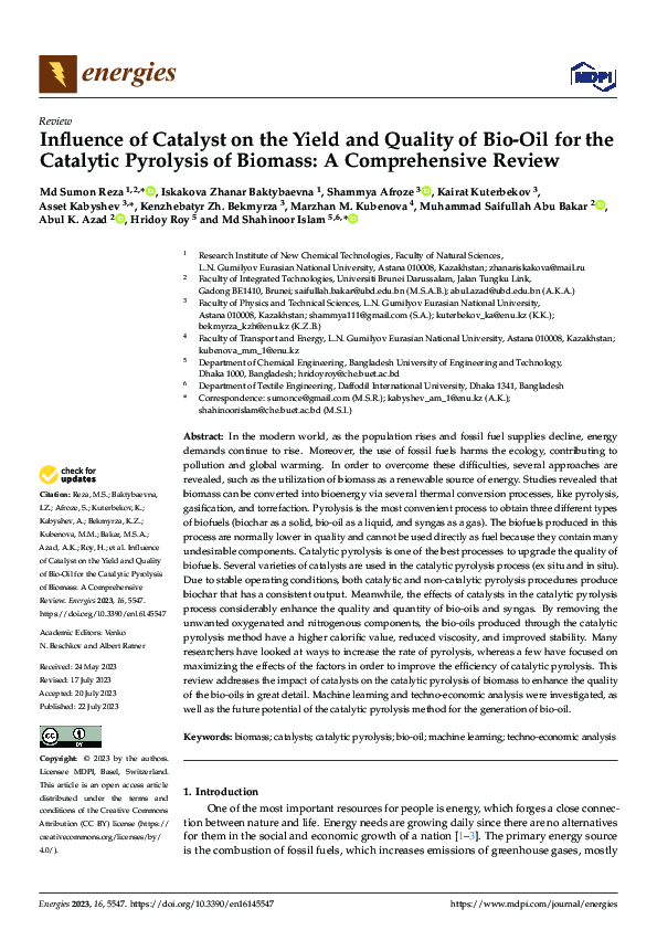 (PDF) Influence of Catalyst on the Yield and Quality of Bio-Oil for the ...