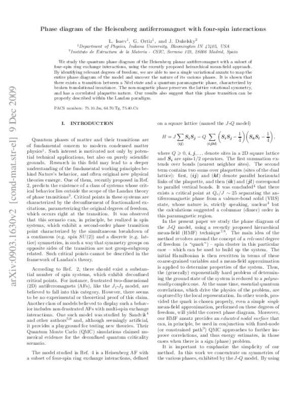 (PDF) The phase diagram of the Heisenberg antiferromagnet with four ...